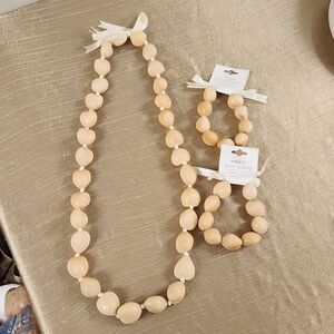 Jeweled Nut of Paradise Kukui Nut Lei and Bracelets